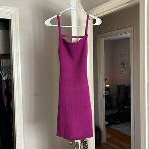 Lulus Called You Mine Magenta Ribbed Knit Backless Mini Dress